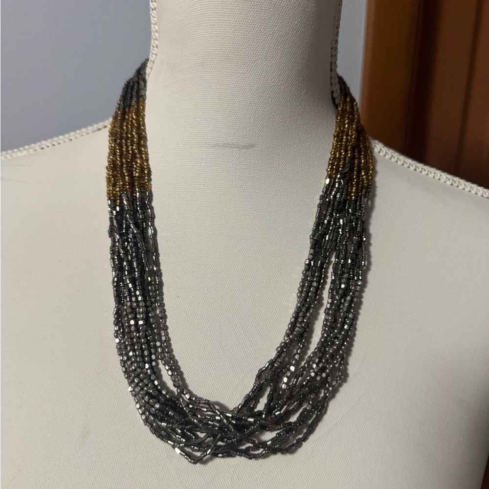 LOFT Elegant Multi-Strand Necklace in Gold and Silver